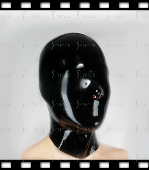 Latex Rubber Hoods BDSM Full Face Cover only Nose Hole Customized 0.4mm