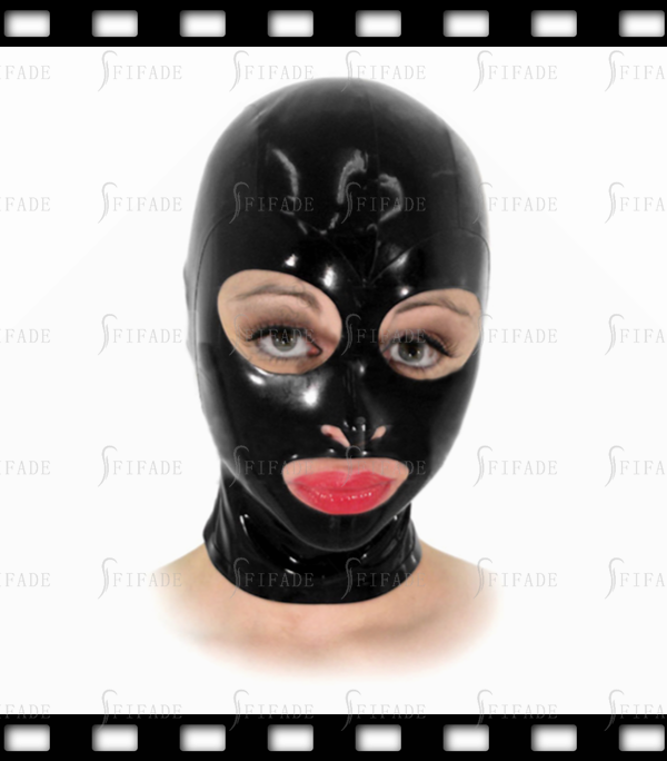 Latex Catsuit Bassic Hoods Maks Basic Big Eyes Holes Sexy Wet Hoods