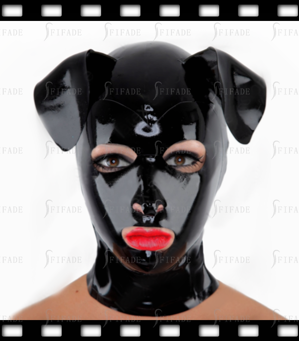 Latex Rubber Doggy Hoods Masks Cospaly Dog Masks Big Mouth Open Customized 0.4mm Thickness