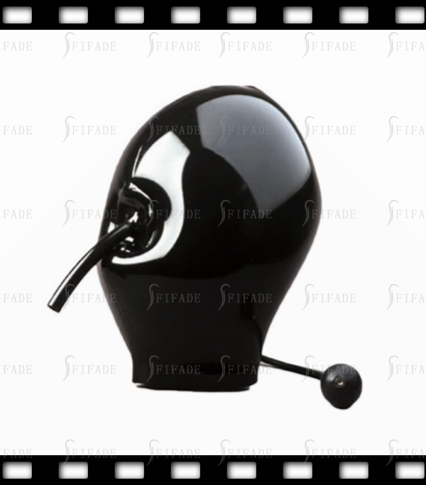 Latex Hoods Masks with Air Pump Breath Tube BDSM Mask Hard Play Cool Customized 0.4mm thickness