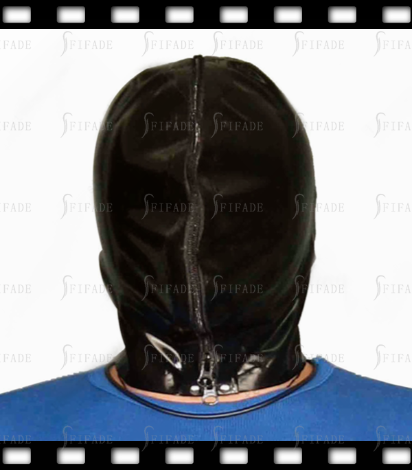Latex Rubber Hoods Masks Hard Play Double Layer Fly Eyes Mouth Zipper BDSM Customized 0.4mm Thickness