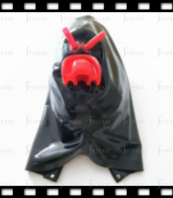 Latex Unisex Hoods Masks Mouth Gag Nose Tube BDSM Fetish Wear 0.4mm
