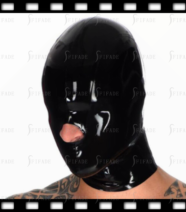 Latex Mask Hoods Fetish Wear Only Nose Hole for Breathing BDSM Customized 0.4MM