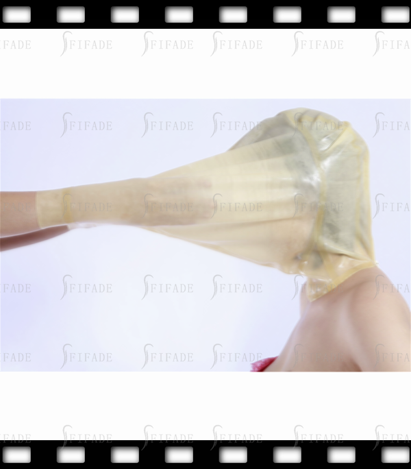 Latex Hoods Mask Fetish Wear Front Open Through Snap Closure Customized 0.4mm
