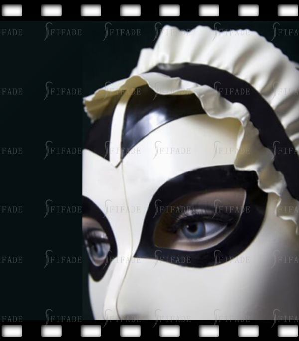 Latex Hoods Masks Freak Hentai Hoods Uniform Cosplay Red Lips Trims Customized 0.4MM