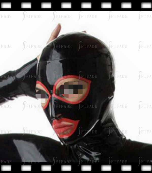 Latex Rubber Gummi Masks With Red Trims Sexy Cool Play Customized 0.4MM