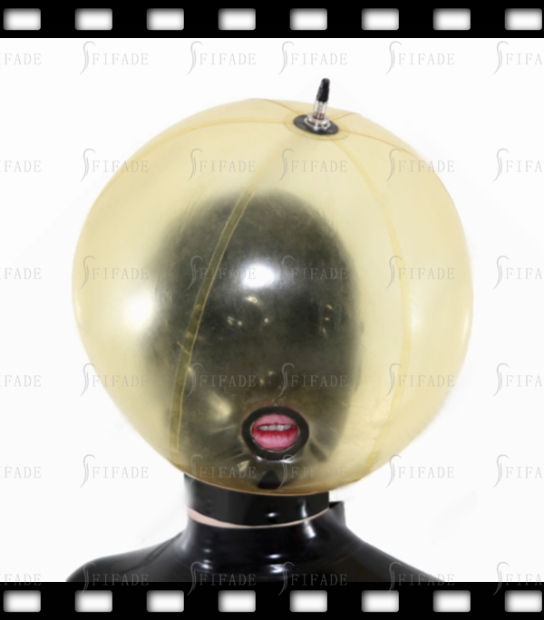 Latex Unisex Hoods Double Layer Infallible Masks BDSM Big Mouth Holes Blinder Style Wear 0.4mm