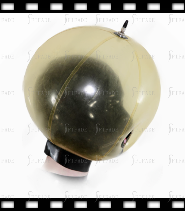 Latex Unisex Hoods Double Layer Infallible Masks BDSM Big Mouth Holes Blinder Style Wear 0.4mm