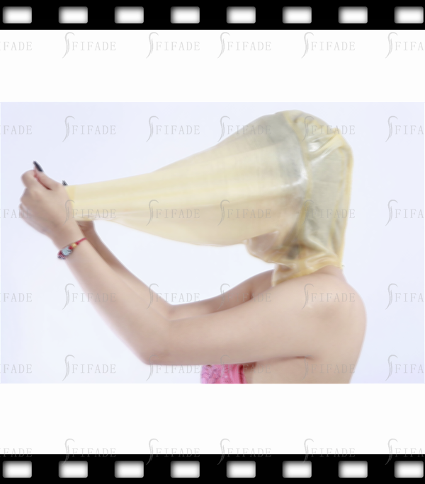 Latex Hoods Mask Fetish Wear Front Open Through Snap Closure Customized 0.4mm