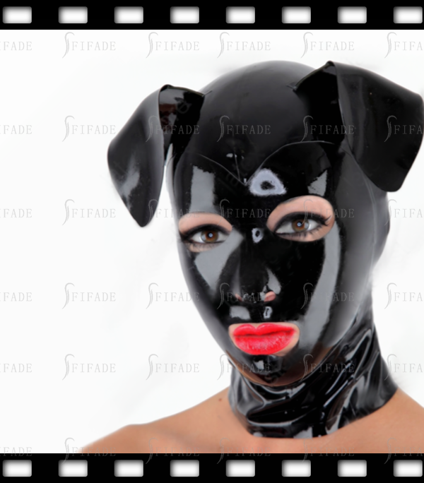 Latex Rubber Doggy Hoods Masks Cospaly Dog Masks Big Mouth Open Customized 0.4mm Thickness