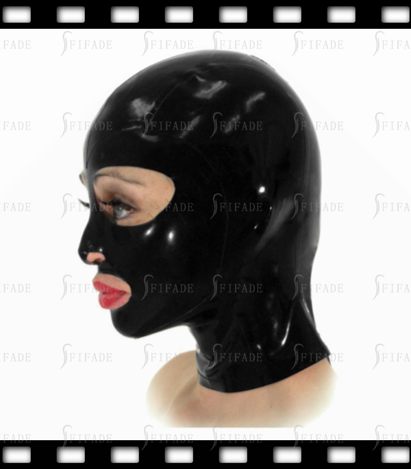 Latex Catsuit Bassic Hoods Maks Basic Big Eyes Holes Sexy Wet Hoods