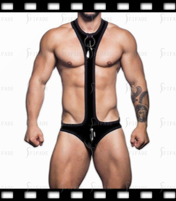 Latex Men's Shorts Neck D-Ring Gladiator Wear Unique Sexy Cool Customized 0.4MM