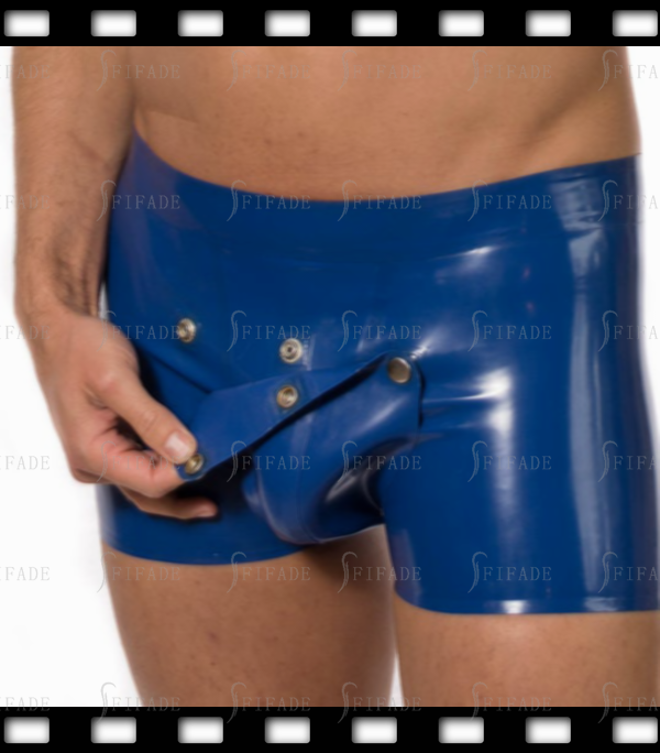 Latex Shorts for Men Boxer Crotch Holes with Cod Piece Customized 0.4MM