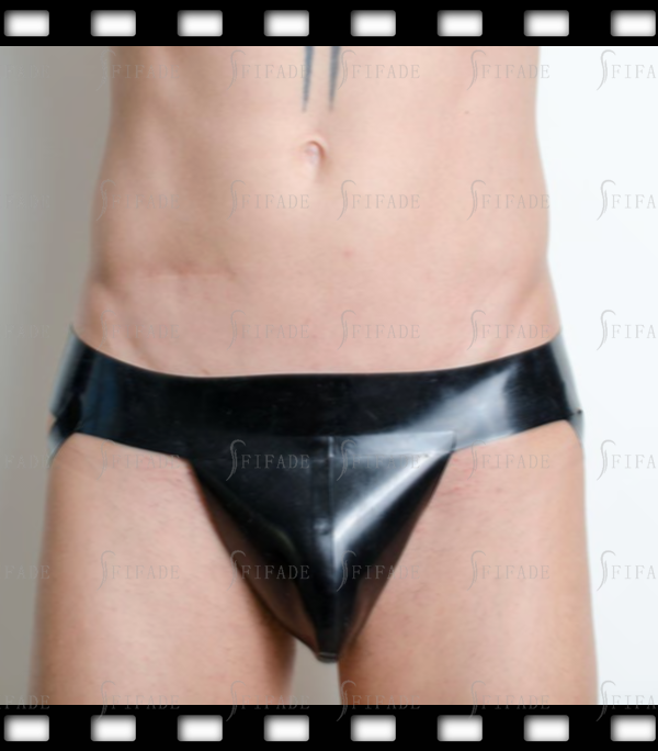 Latex Sexy Male Tighty-Whities Shorts Back Open Thong for Men Customized 0.4mm