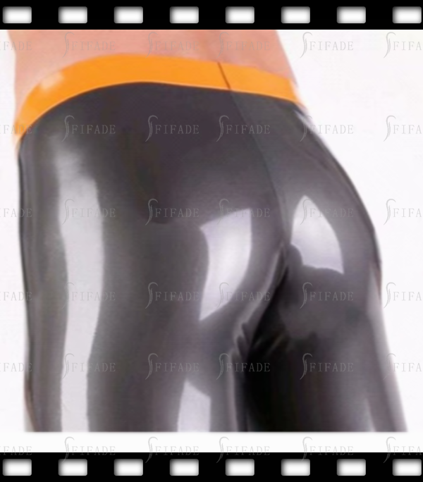 Latex Shorts for Men Classic Rubber Mens Boxers Wide Top Trims Customized 0.4MM