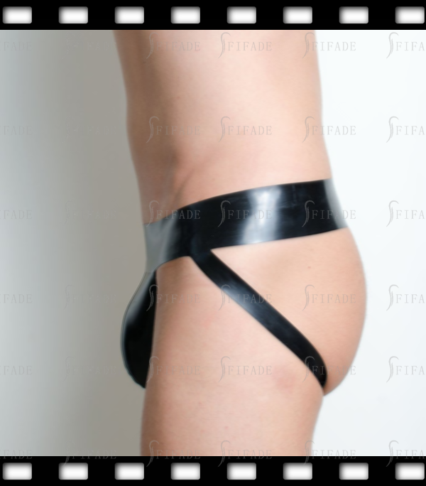 Latex Sexy Male Tighty-Whities Shorts Back Open Thong for Men Customized 0.4mm