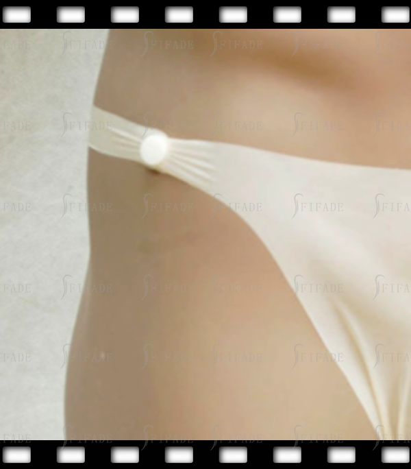 Latex T-Back Gummi Rubber Thong Male Side Buttons Sexy Front Hole Customized 0.4mm