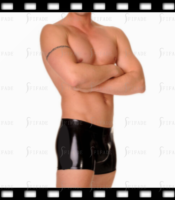Latex Rubber Shorts for Mens Classic Crotch 3D Pocket Comfortable Cutting Customized 0.4MM