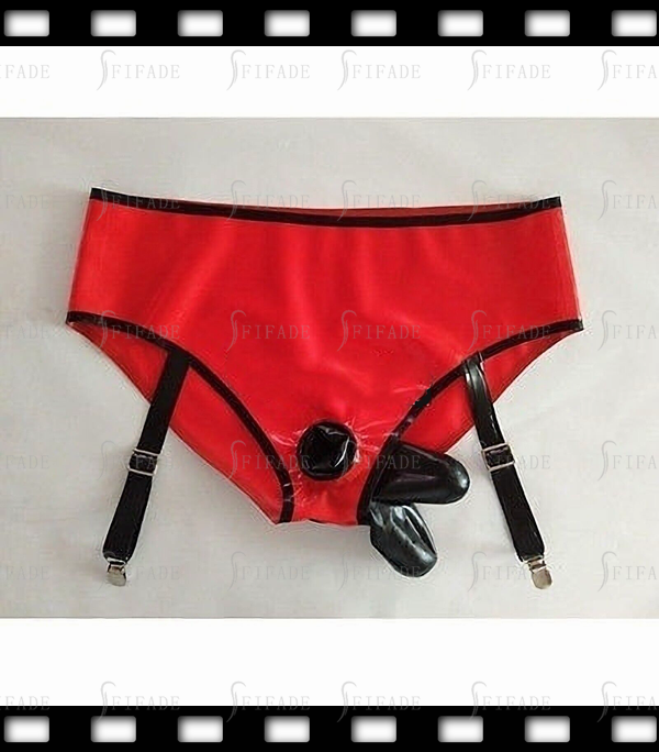 Latex Shorts for Male Biefs Front Cool Condom Back Sheath with 2 Clips Customized 0.4mm