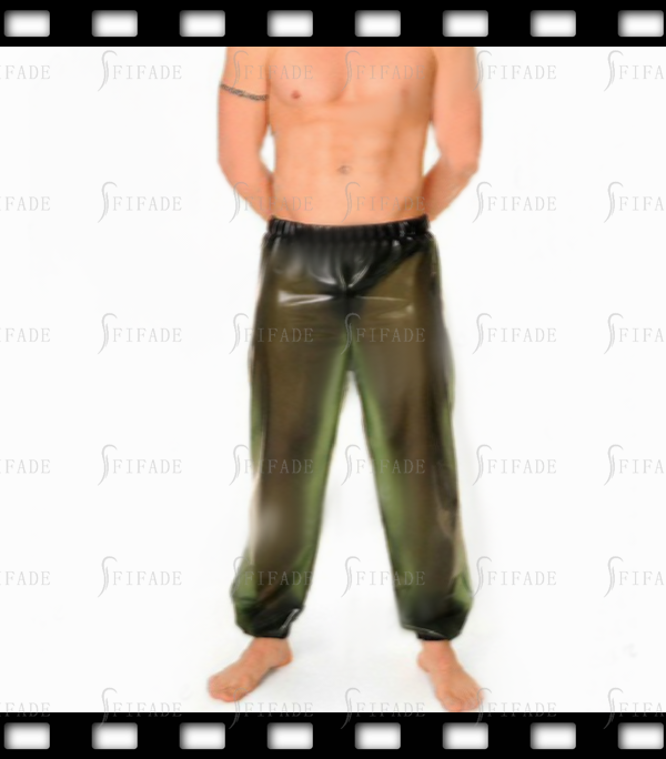 Latex Men's Loose Pants Waist Ankle Tighten Casual Pants Transparent Color Customized 0.4MM