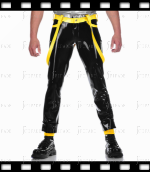 Latex Trousers Men‘s Suspender Pant Overalls Unique Customized 0.4mm