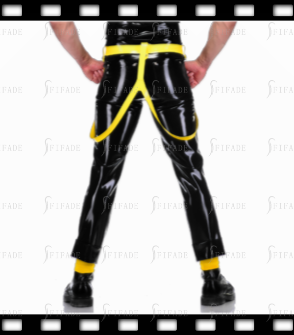 Latex Trousers Men‘s Suspender Pant Overalls Unique Customized 0.4mm