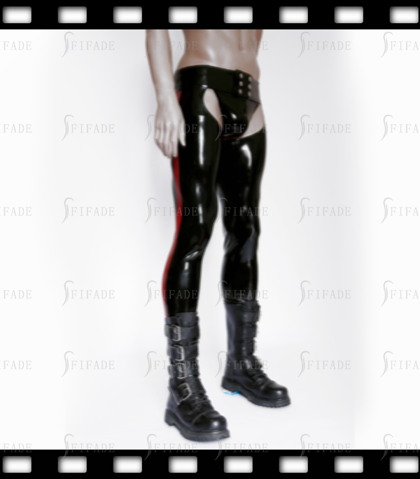 Latex Men's Jogging Pants Crotch Open Cutting Waist Snap Closure Customized 0.4MM