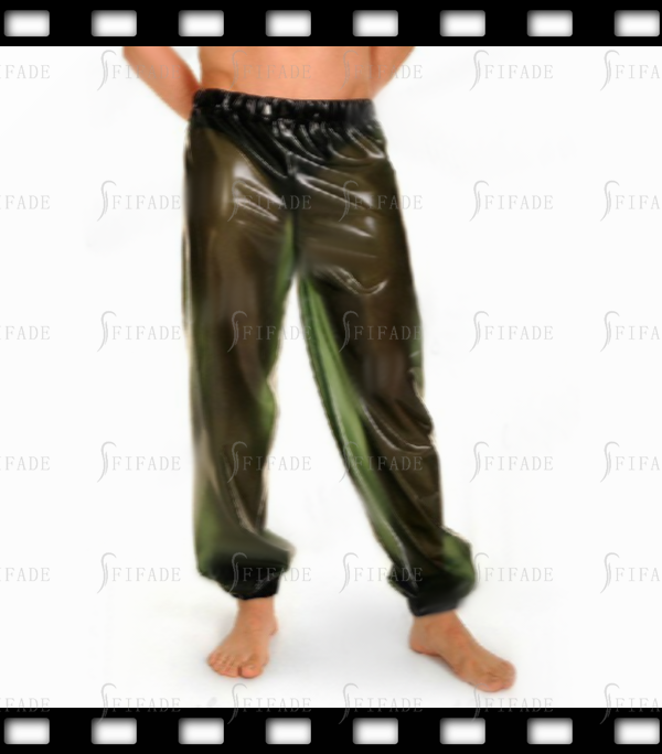 Latex Men's Loose Pants Waist Ankle Tighten Casual Pants Transparent Color Customized 0.4MM
