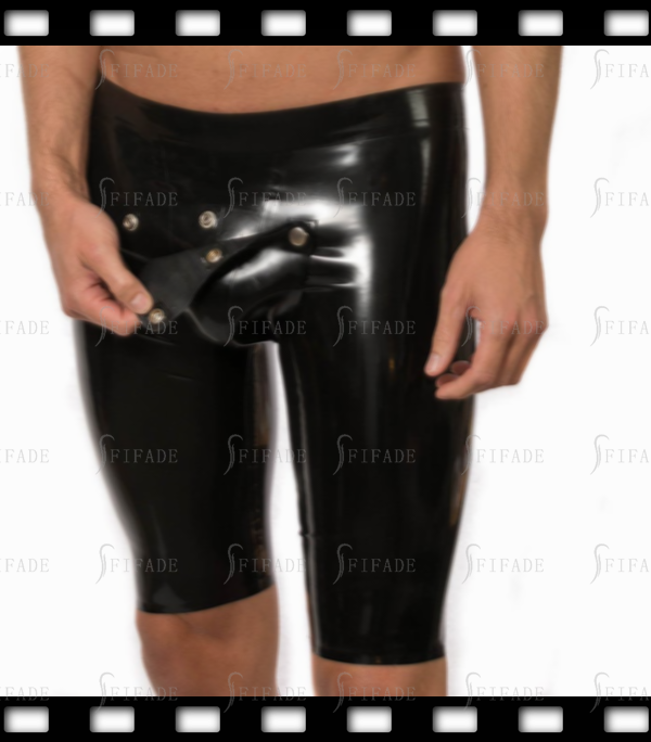 Latex Men's Middle Leggings with Snap Codpiece Fitted Slim Customized 0.4MM