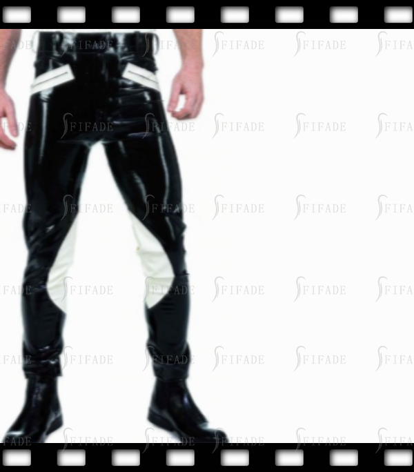 Latex Jeans for Men Gummi Breech Equestrian Pants Front Pockets Customize 0.4mm