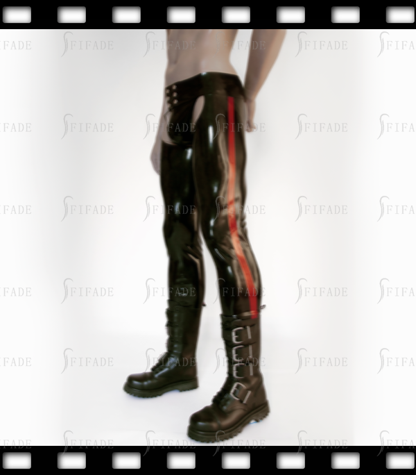 Latex Men's Jogging Pants Crotch Open Cutting Waist Snap Closure Customized 0.4MM