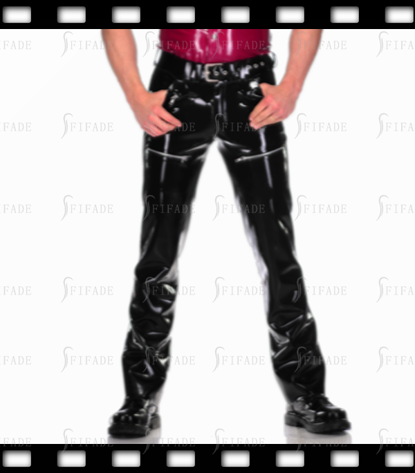 Latex Men's Trousers Male Cargo Pants 8 Zips Pockets Overalls Customized 0.4mm