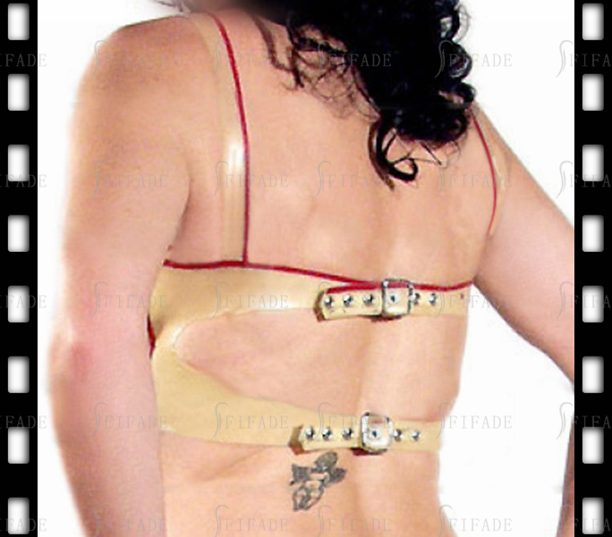 Latex Bar Transparent Triangle Style Back Buckled Customized 0.4mm