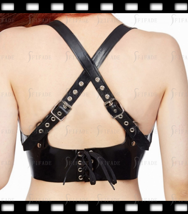 Latex Corset Balconette Bar Chest Open with Pasties Customized 0.6mm Thickness