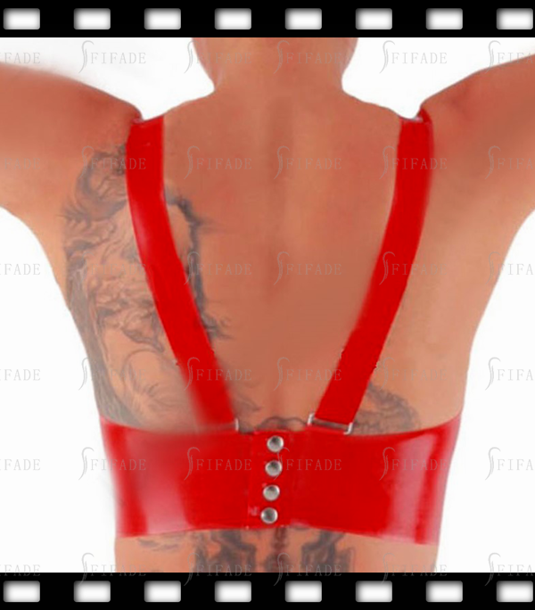 Latex Bar Full Coverage Red Corset Bra Sexy Customized 0.4mm