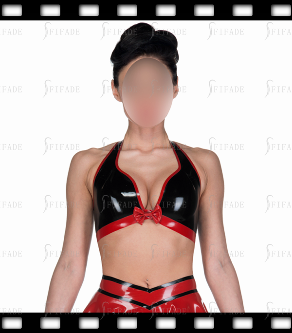 Latex Bra Seamless Sports Bra Plunge Halter Style Deep V Customized 0.4mm