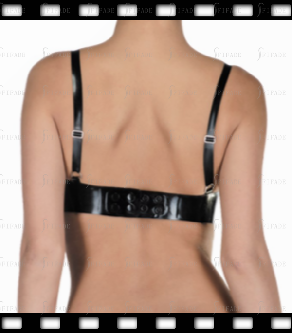 Latex Triangle Bra The Plunge Back Strap Adjustable Customized 0.4mm