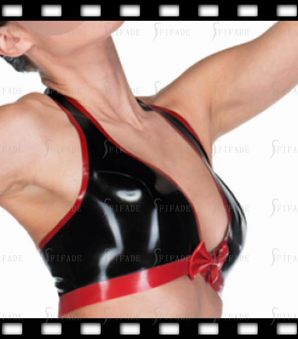 Latex Bra Seamless Sports Bra Plunge Halter Style Deep V Customized 0.4mm