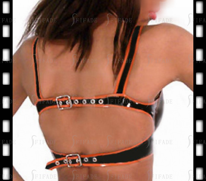 Latex Bar Plunge Triangle Style Back Buckled Customized 0.4mm