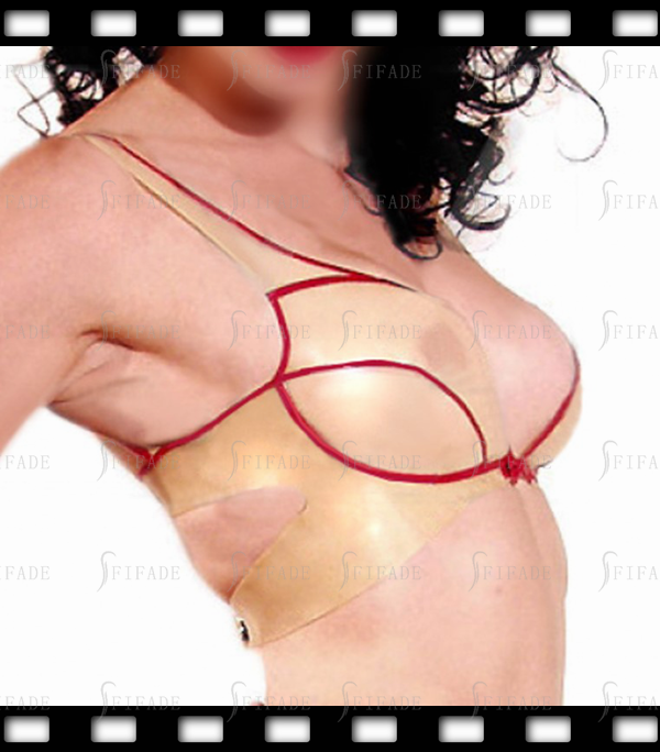 Latex Bar Transparent Triangle Style Back Buckled Customized 0.4mm