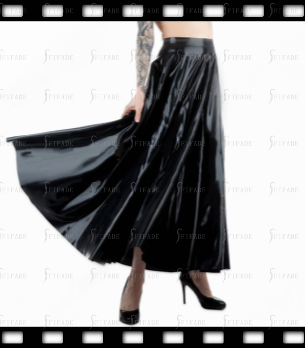 Latex Classic Skirts Pleated Full Length Customized 0.4mm