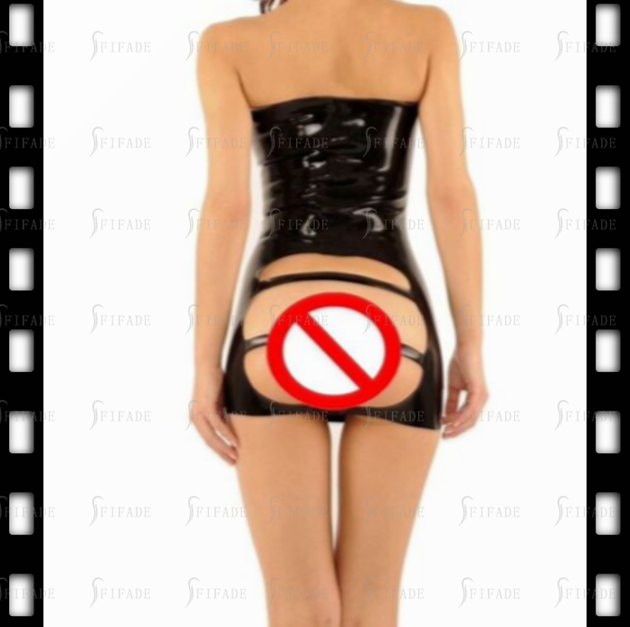 Latex Strapless Dress Off Shoulder Back Open No Zip Zip Pull On Customized 0.4mm
