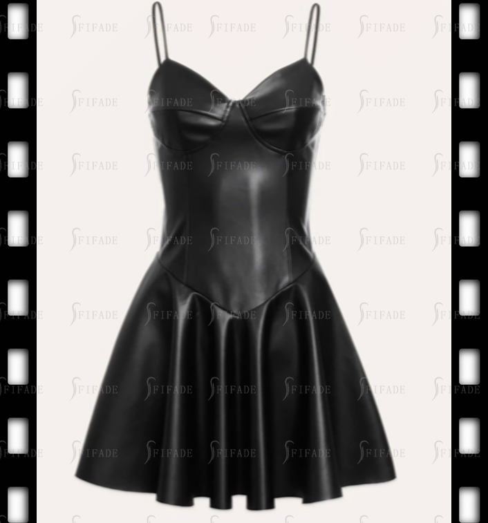 Latex Slip Dress Mini Length Pleated Skirts Hem 3D Cup No Zip Customized 0.4mm