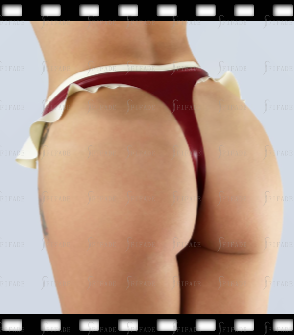 Latex G-string Women Thong Side Ruffles Unique Hot Customized 0.4mm
