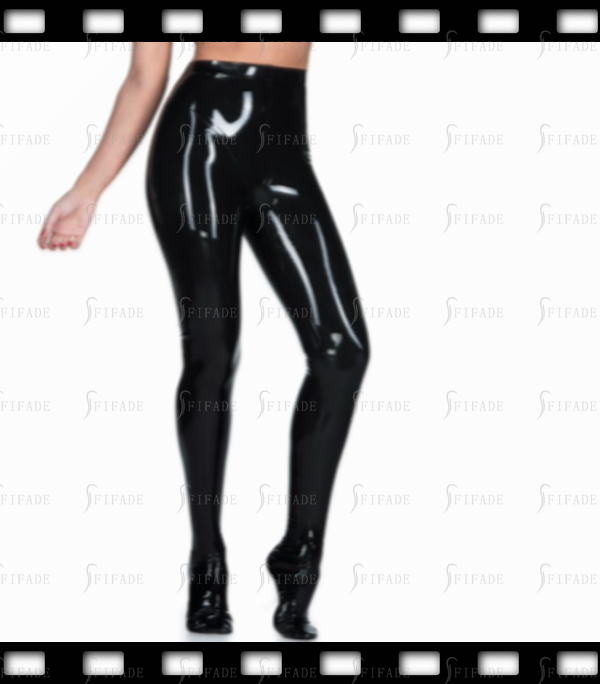 Latex Pantyhose Triangle Crotch Splicing Seams Unisex Leggings High Waist Customized 0.4mm