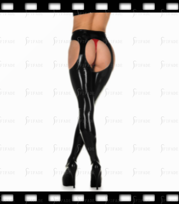 Latex Pantyhose Crotchless Unisex Leggings Mid Waist Sexy Customized 0.4mm