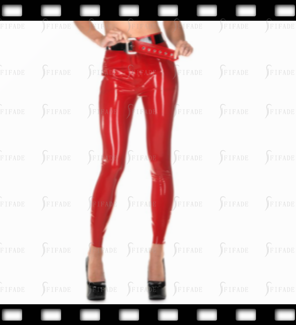Latex Skinny Jeans Clasic Front Pockets Zip Unisex Leggings Cool Customized 0.4mm