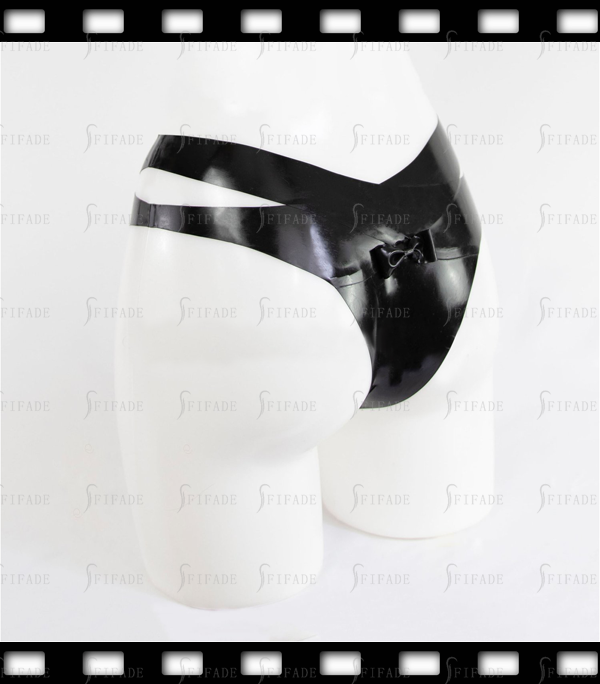 Latex Brazilians V Shape Lower Waist Shorts Panties Bowknot Deco Customized 0.4mm