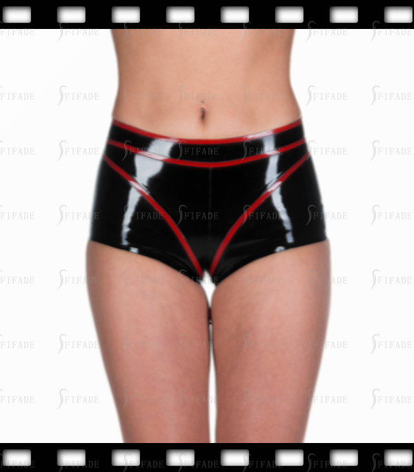 Latex Hipster Sexy Triangle Trims Mid Waist Line Unique Hot Customized 0.4mm