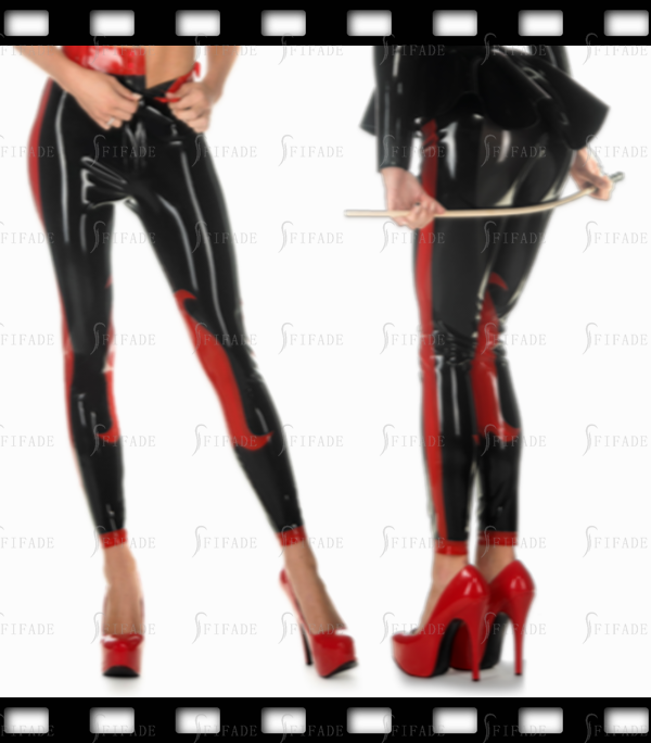 Latex Contrasting Pants Skinny Jeans OX Pattern No Pockets Front Zip Customized 0.4mm
